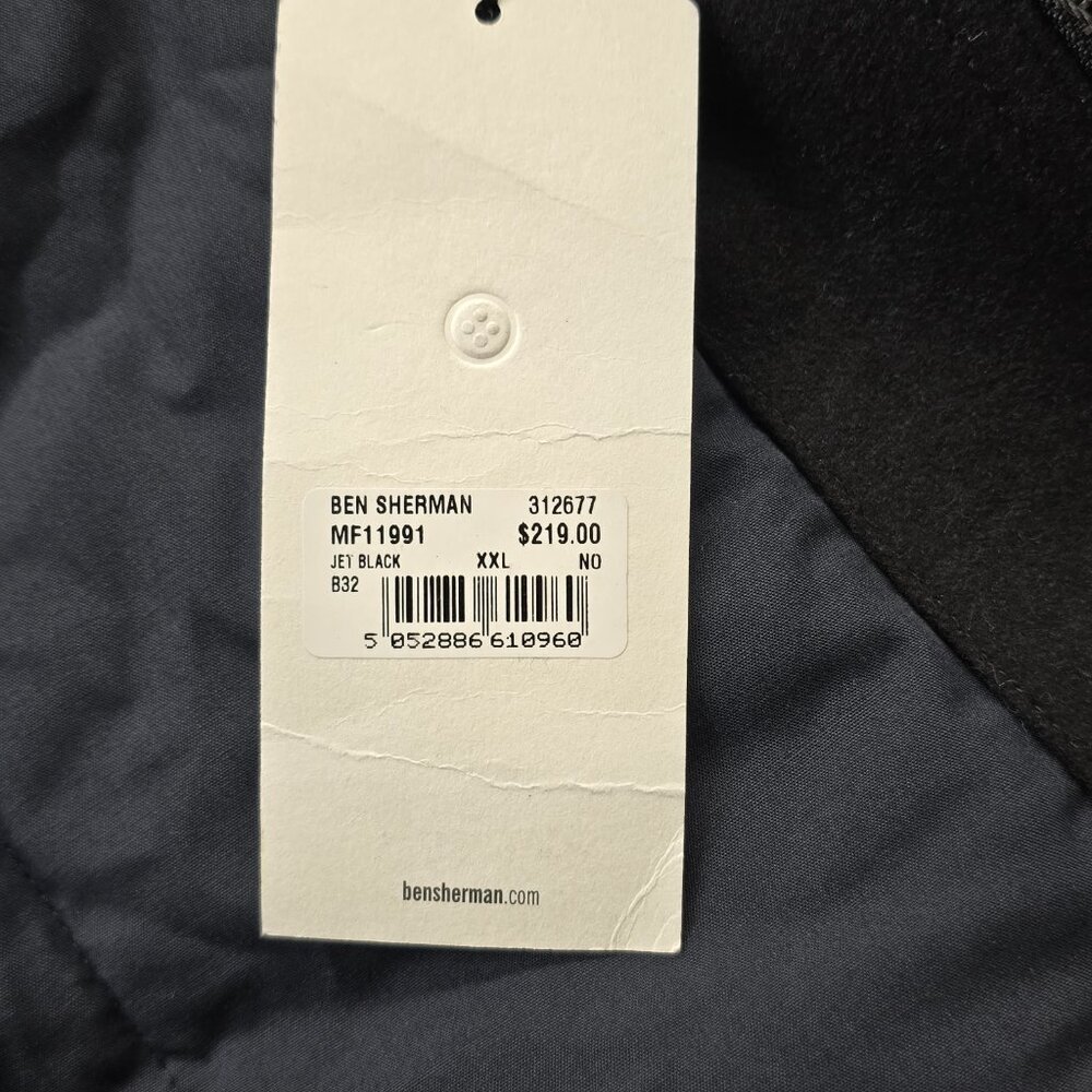 Ben Sherman Wool Blend Black Military Utility Jacket - Men XXL Quilted Lining - Picture 9 of 12